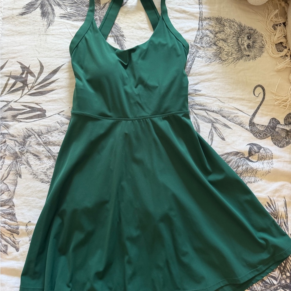 Elegant Green Halter Dress with built in shorts